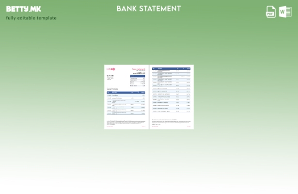 модерен стил Шаблон за збор страници за извод од банка во Обединетото Кралство К